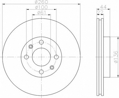 HELLA PAGID 8dd355109331 -  Тормозной диск